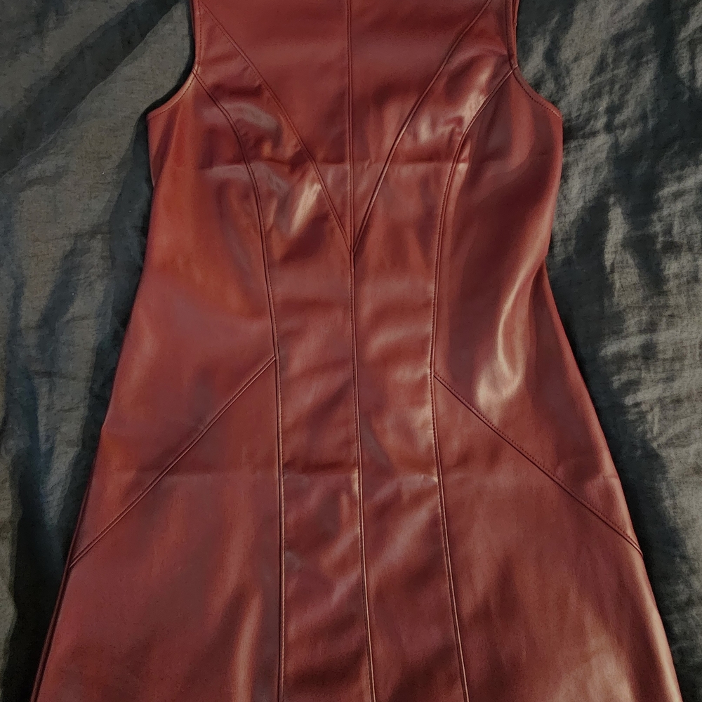 Elegant Purple Vegan Leather Dress